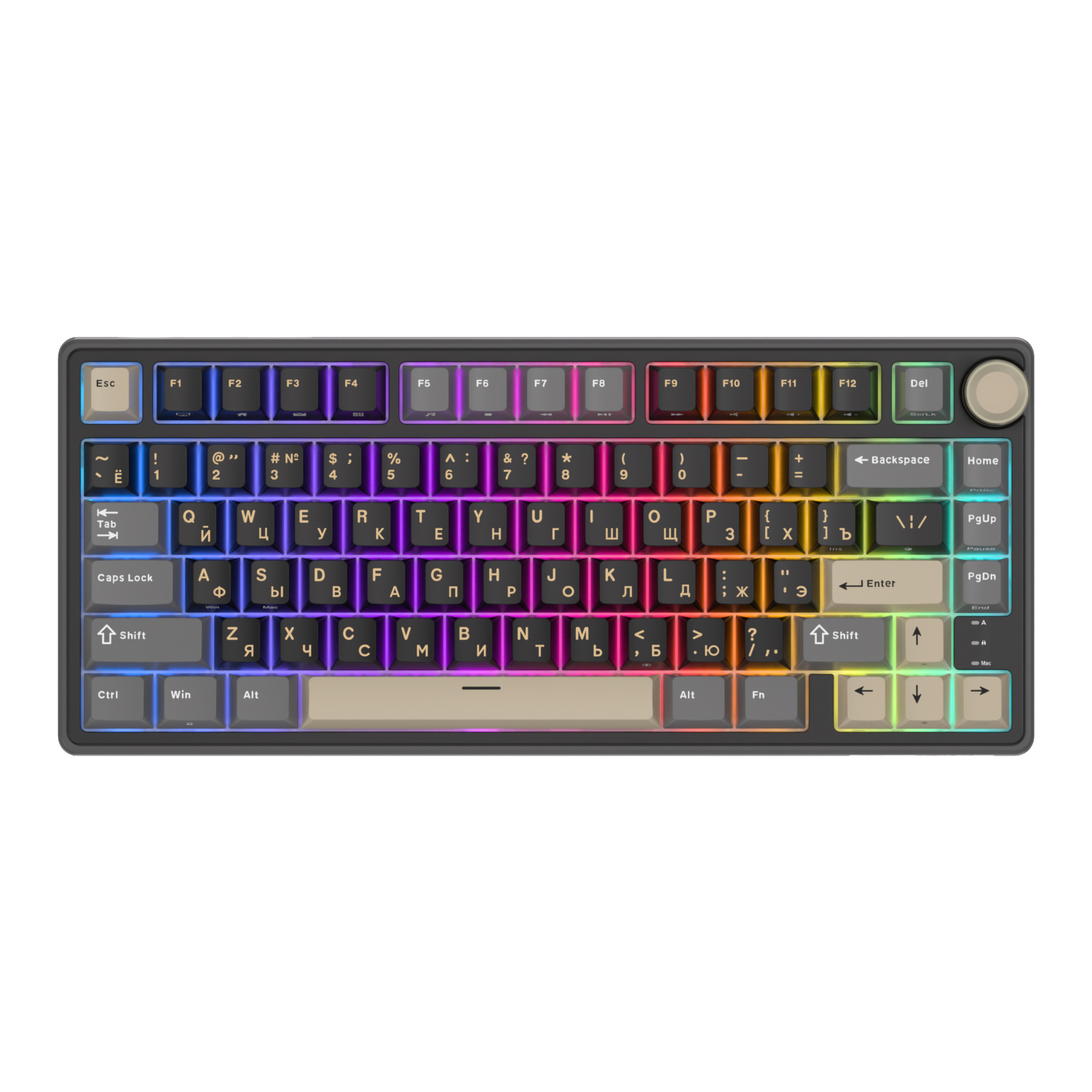 Royal Kludge RK R75 clavier de jeu filaire 80 touches 80% joint rvb rétro-éclairé clavier mécanique remplaçable à avec capuchons de touches MDA PBT