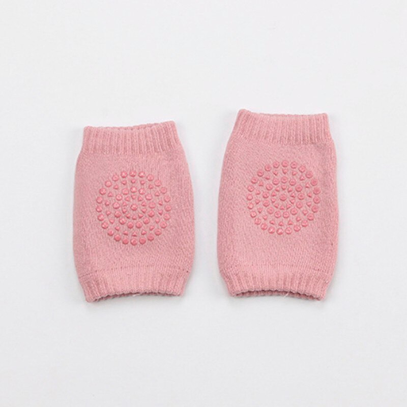 Katoenen Baby Knee Pads Protector Kids Kruipen Elleboog Kussen Anti Slip Crawl Kinderen Korte Kneepad Zuigelingen Baby Knieschijf Sokken: Pink