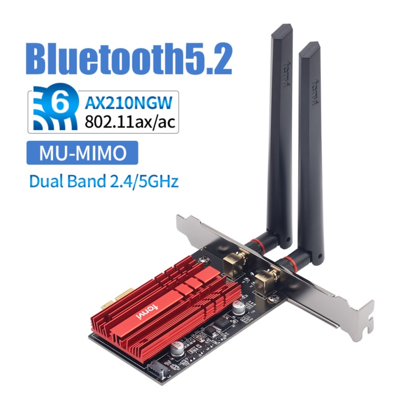 Fenvi Wi-Fi 6E Intel AX210 PCIe WiFi Adapter Dual Band 2,4G/5Ghz 3000Mbps 802,11 AX Bluetooth 5,2 wi-Fi 6 Karte Adapter Windows 10