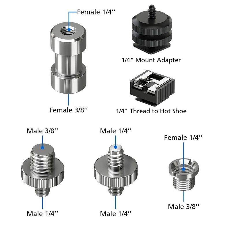 -Camera Schroef, 22 Pcs 1/4 Inch En 3/8 Inch Converter Schroefdraad Schroeven Adapter Mount Camera Shoe Mount 1/4 Set F