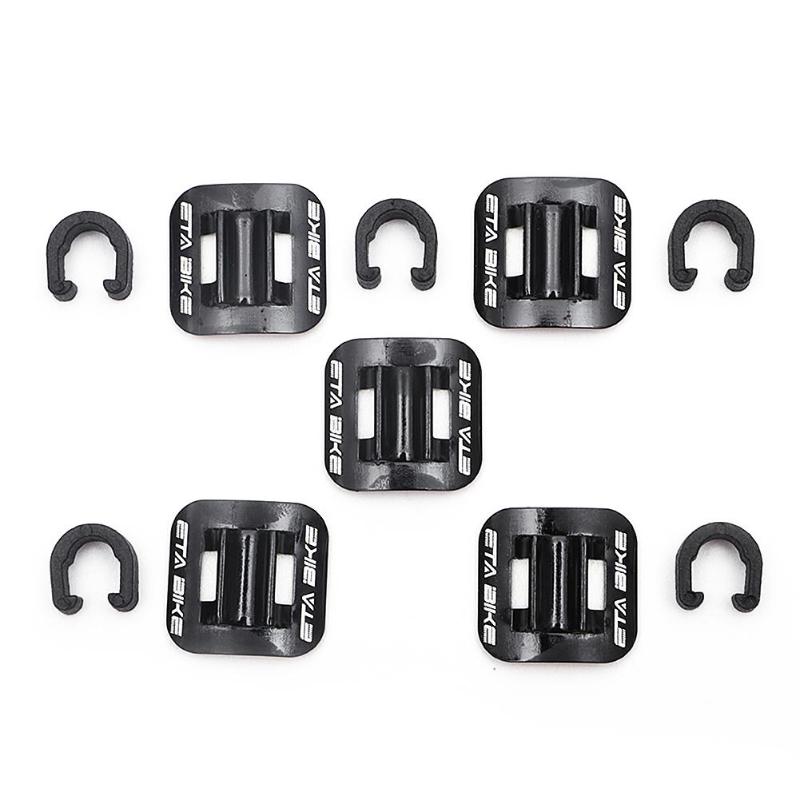 5 stk cykel cykel bremse kabel guide clips cykler gearskift line wire slange guider aluminium legering c spænder klemmer: Sort