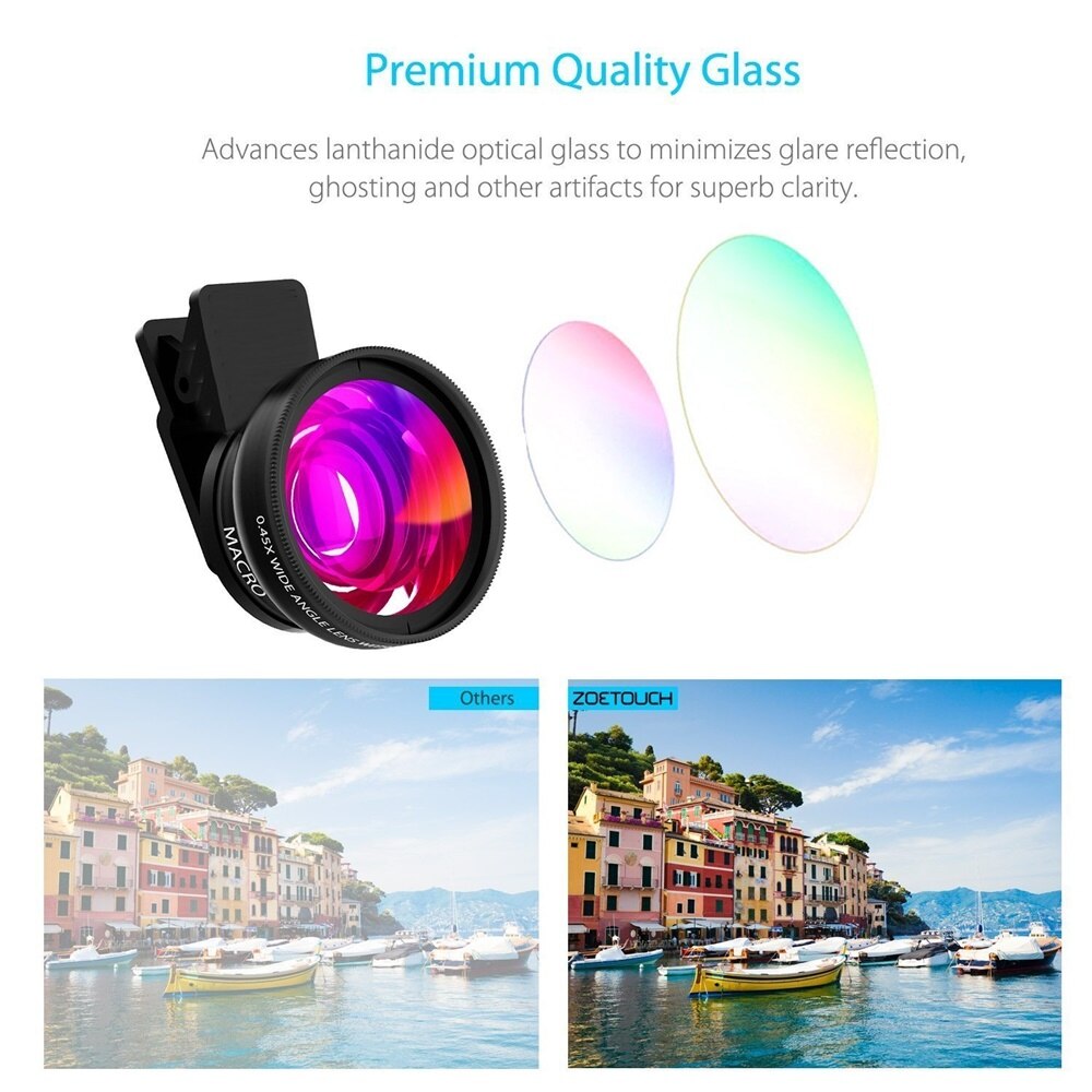 Tongdaytech Universele Telefoon Lens 0.45x Super Groothoek 12.5x Macro Lens Hd Camera Lens Voor Iphone 12 11 7 8 X Xs Huawei Xiaomi