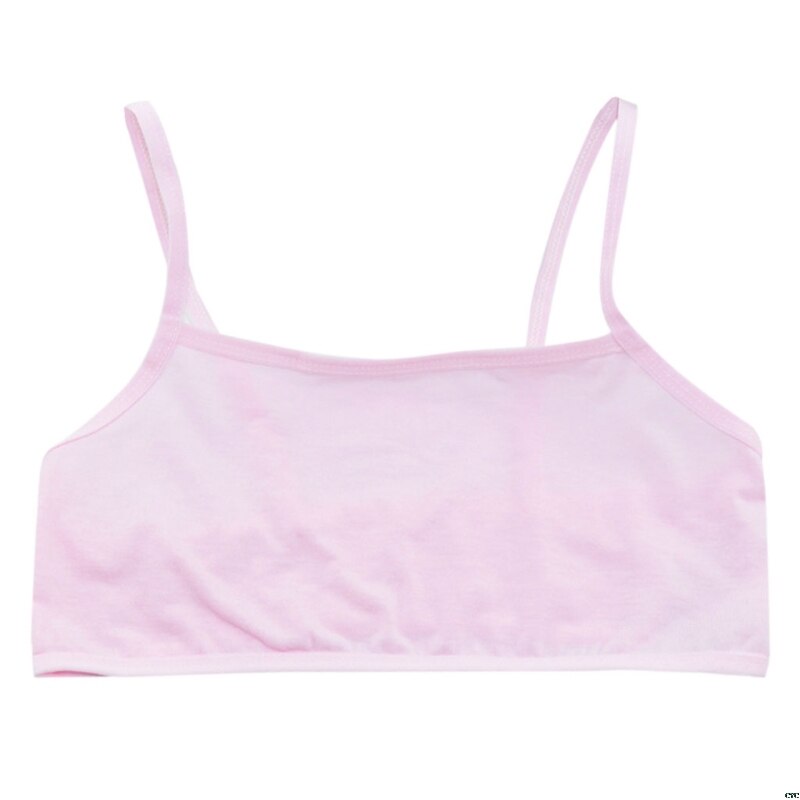 Puberté adolescente sous-vêtements en coton étudiant brassière soutien-gorge d'entraînement couleur unie: Rose