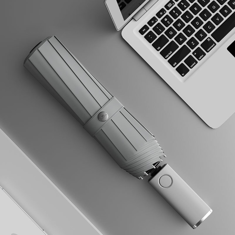 Nuovo per Xiaomi ombrello pieghevole automatico con luce a Led ombrelli da pioggia grandi antivento ombrellone da esterno portatile per uomo donna: Grey