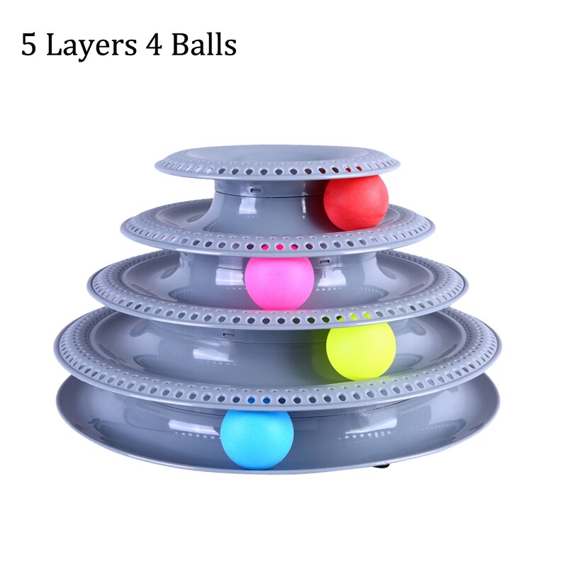 Cat Toy Pet Interactive Funny Track Cat Roller Toy 5 Layers Track Play Ball Cat Crazy Ball Disk Interactive Toy for IQ Traning: 03