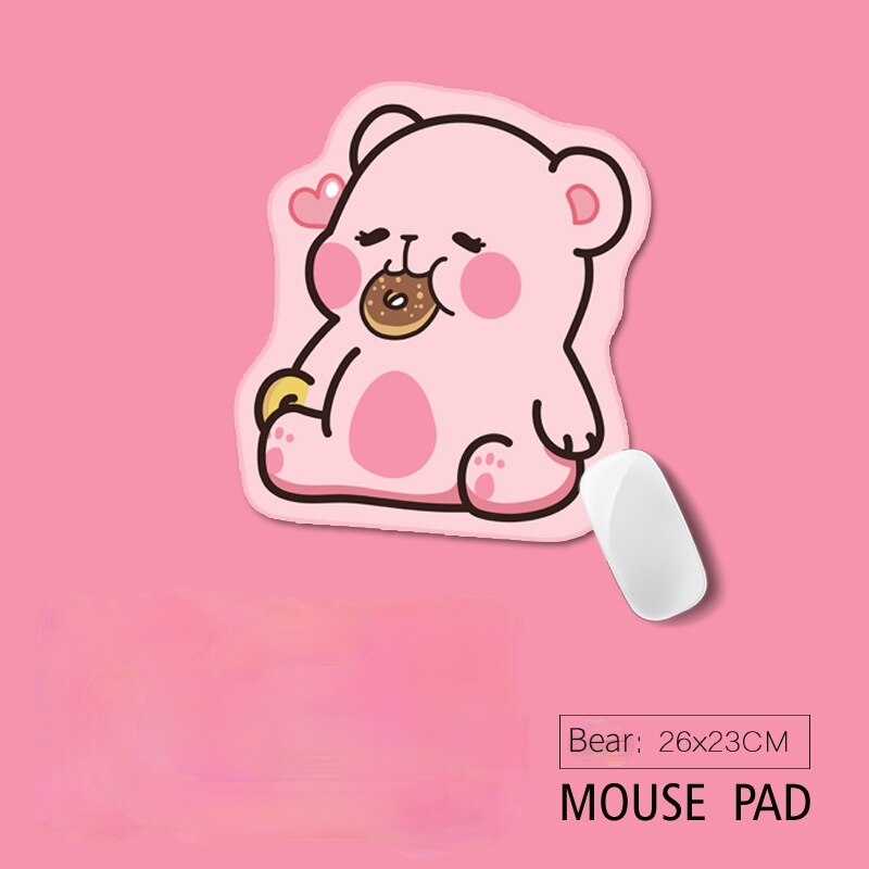 Bluetooth Wireless Arc Touch Magic Mouse Ergonomic Ultra Thin Rechargeable Mouse Optical 1600 DPI Mause For Apple Macbook Mice: Little Pink Bear