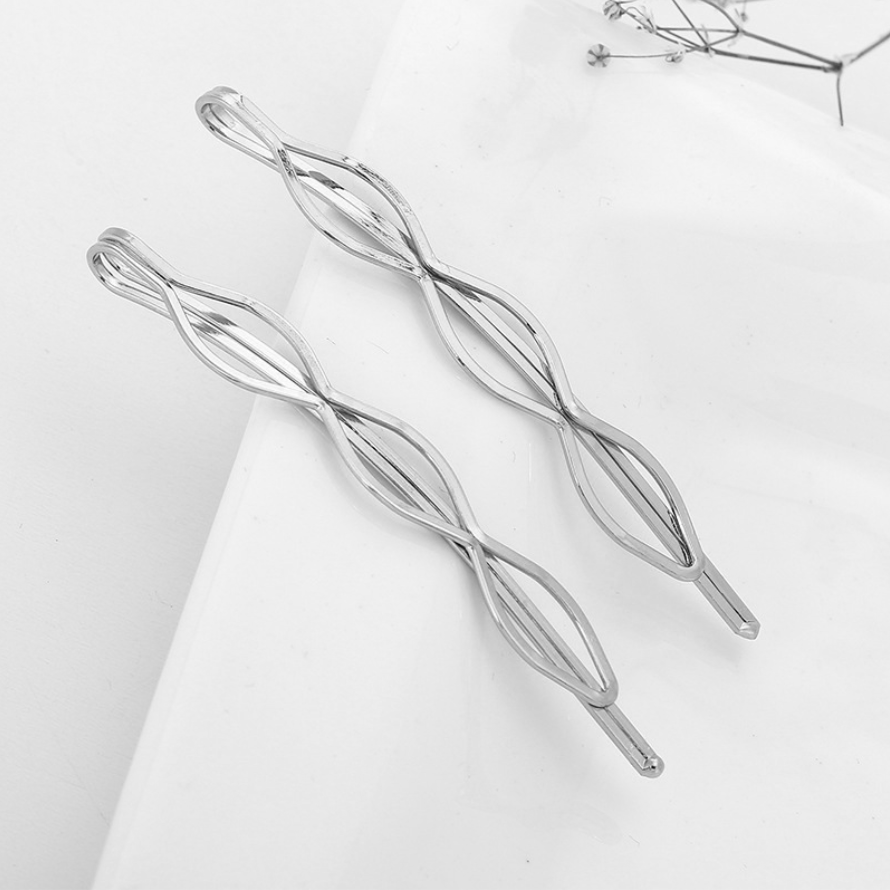 5 pinzas para el cabello de Color dorado, horquillas onduladas a la , pasadores de Metal, Clip BB Invisible, horquillas onduladas, accesorios para el cabello: Plata