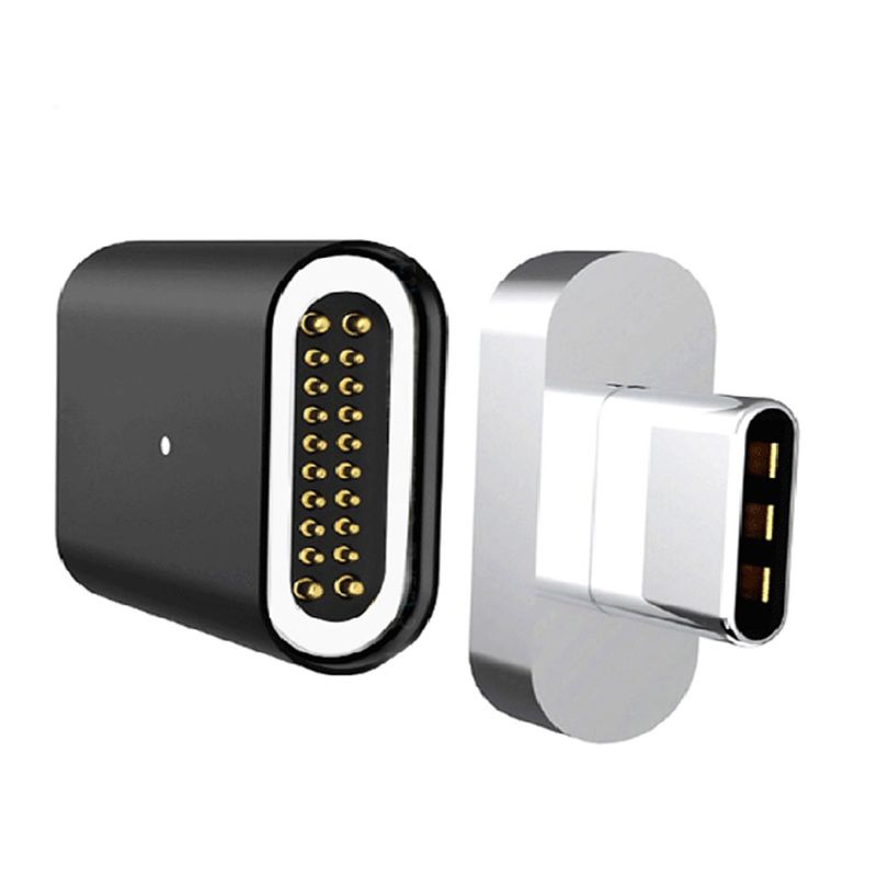 20 PIN Type C Magnetische Adapter Converter Voor Macbook Notebook Laptop Datakabel Adapter: Black