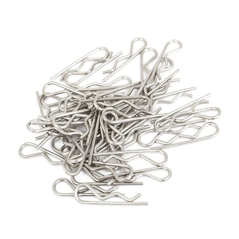 1.2 x 21 mm fjeder lås metal split clip lås sølv 100 stk
