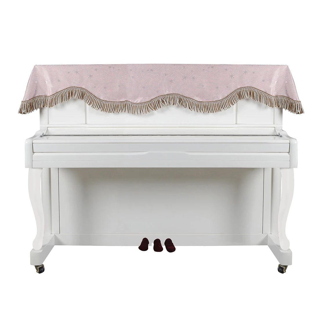 Pianoöverdrag slitstarkt blått tyg praktiskt gyllene sammet dammtätt överdrag för 88 tangenter piano keyboard instrument passande