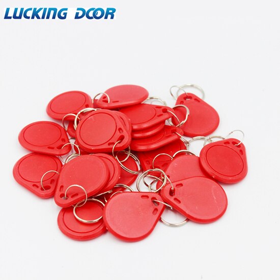100 Stuks 13.56 Mhz Ic M1 Keyfobs Tags Toegangscontrole Rfid Key Finder Card Token Aanwezigheid Management Sleutelhanger: red 100pcs