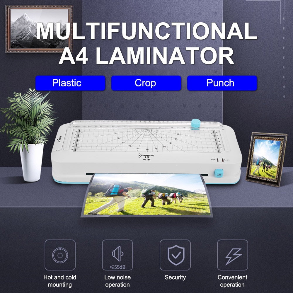 OL188 small plastic sealing machine A4 paper laminating machine laminating film machine office document photo passing