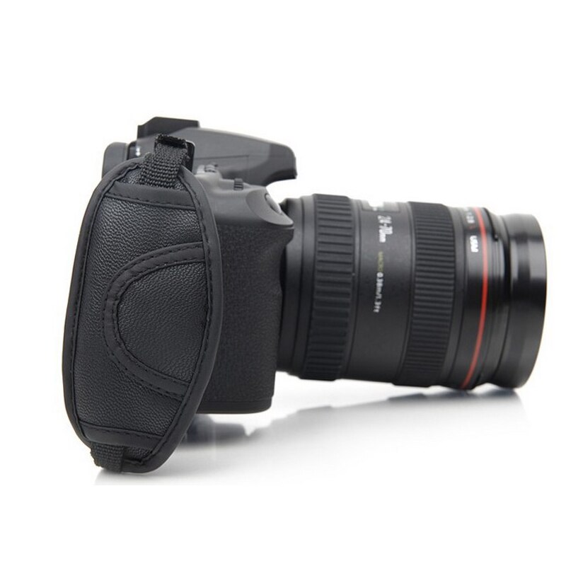 Kamera handledsrem svart läder mjukt handgrepp för canon nikon sony dslr