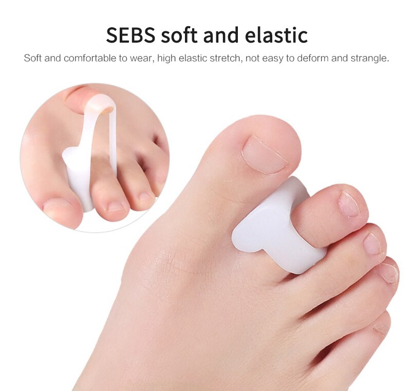 Silicone 2Pcs Big Toe Separator Bone Corrector Straightener Foot Fingers Protector Bunion Adjuster Soft Pedicure Tool