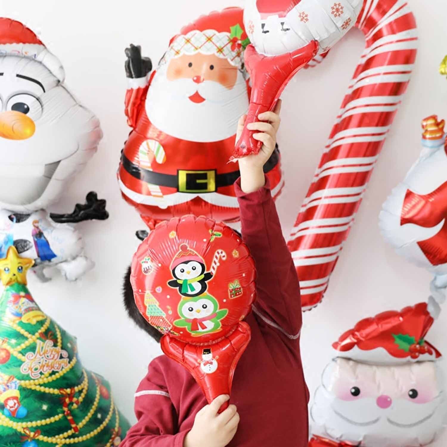 17 stücke Partei Liefert FROHE WEIHNACHTEN Hängen Banner Santa Claus Schneemann Luftballons einstellen für Weihnachten Weihnachten Dekorationen