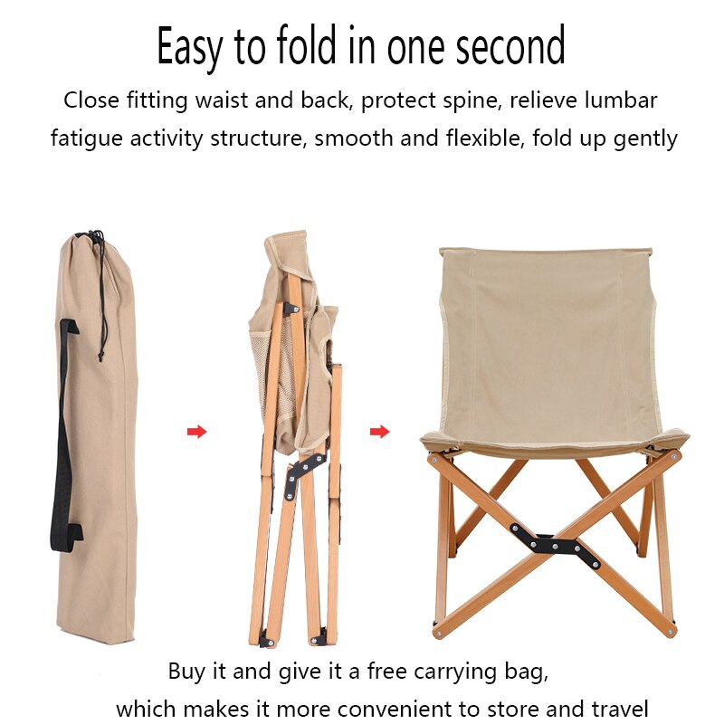 Opvouwbare Camping Stoel Liggende Strand Vissen Picknick Stoelen Reizen Meubels Ligstoelen Voor Tuin Massief Houten Portablecamper Stoel