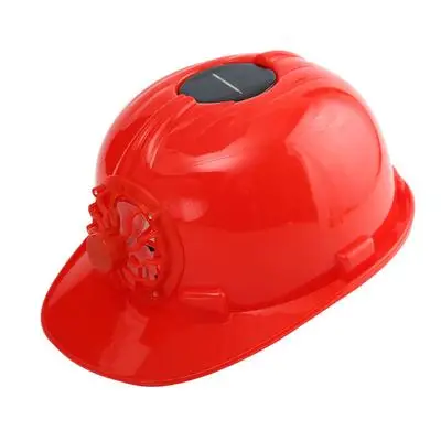 Safety Hard Hat With Solar Fan, Sun Protection Hat, Adjustable Waterproof Cap Style Vented Helmet For Work, Home Construction: Red