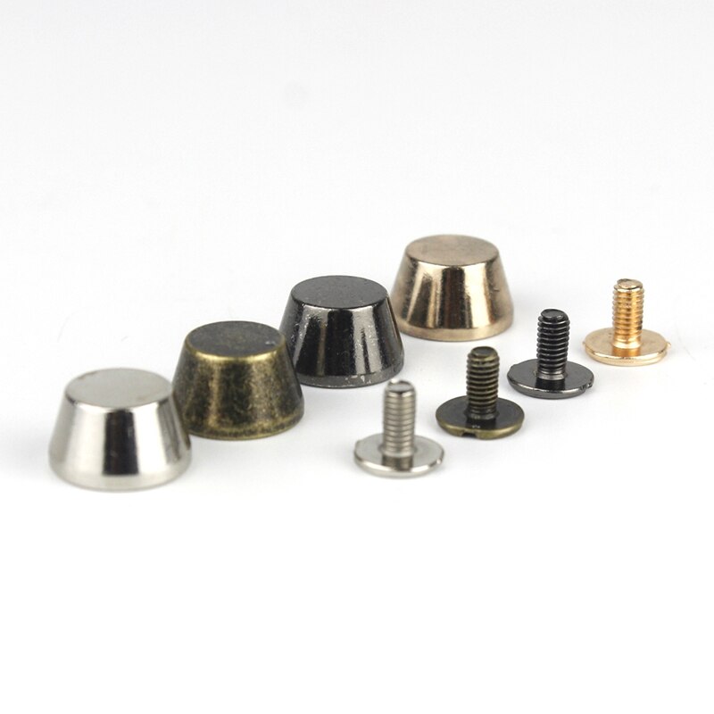 4 pièces de sacs à main de 12x7mm, pieds de protection du fond, clous plats en forme de seau, vis à l&#39;arrière, pointes Rivets, sac artisanal en cuir, décor de sac à main
