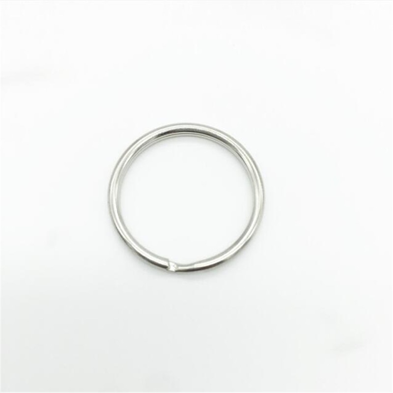 50pcs/lot 12mm 15mm 20mm 25mm 28mm Stainless Steel Hole Key Ring Key Chain Rhodium Plated Round Split Keychain