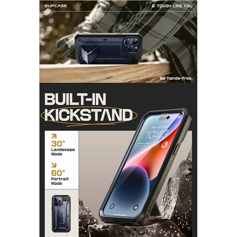 SUPCASE-Coque intégrale UB Pro avec protection d'écran intégrée, étui robuste et robuste, 6.1 pouces, version 2023