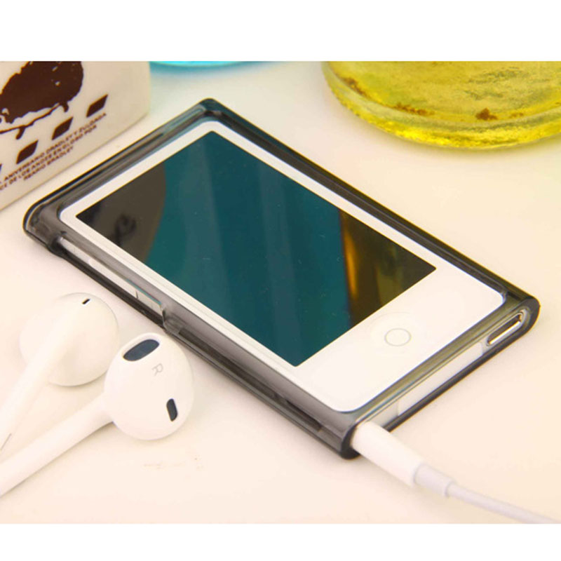 Coque transparente en plastique rigide pour Apple iPod Nano 7G,: Black