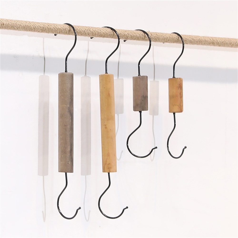 Rvs S Haken Kleding Winkel Decoratie Houten S-Vorm Display Houder 5Pcs