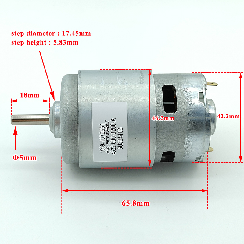 JOHNSON RS-775 Motore DC Motore DC 12V 18V 24V Ad Alta Velocità di Potenza Doppio Cuscinetto A Sfere 42mm Motore FAI DA TE Trapano Sega Circolare Attrezzi Da Giardino