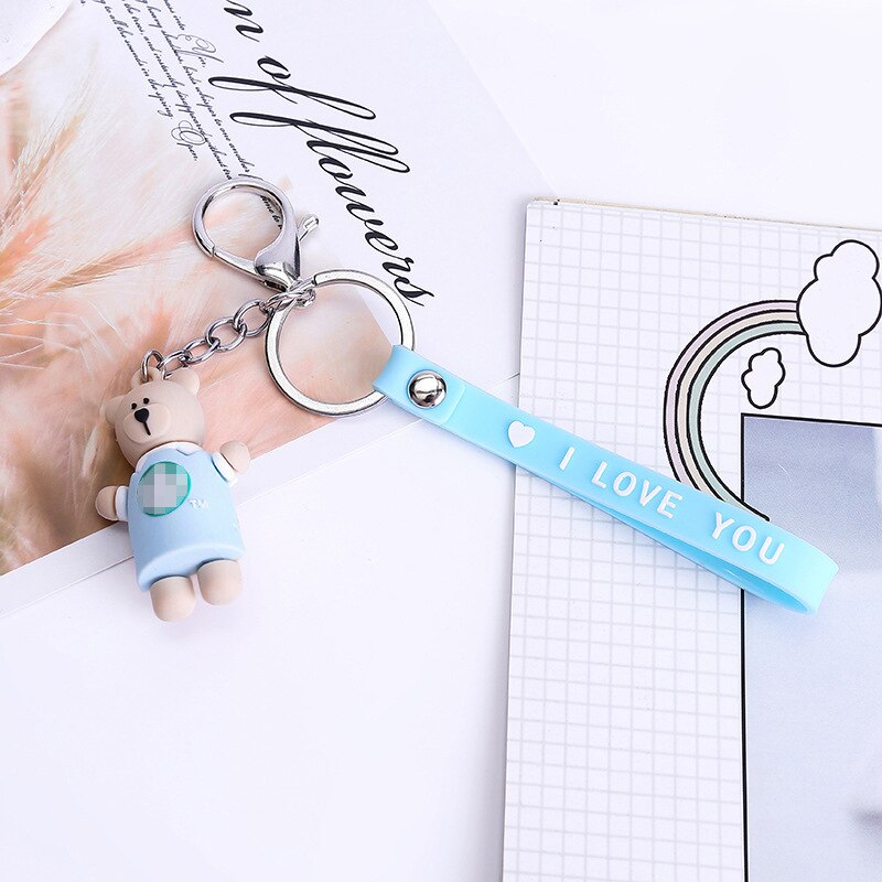 Koreaanse Stijl Shi Shang Xing Bar Beer Sleutelhanger Pvc Zacht Rubber Accessoires Mannen En Vrouwen Tas Koppels Creatieve Opknoping decoratie: Blue