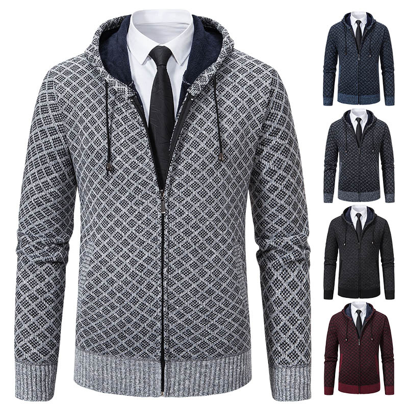 Heren Vest Herfst Winter Trui Pluche Gebreide Kleding Vintage Jas Plaid Hoodies Koreaanse Elegante Man Truien