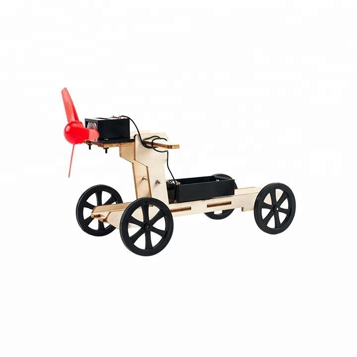 Diy energia eólica carro ciência brinquedos educativos para crianças