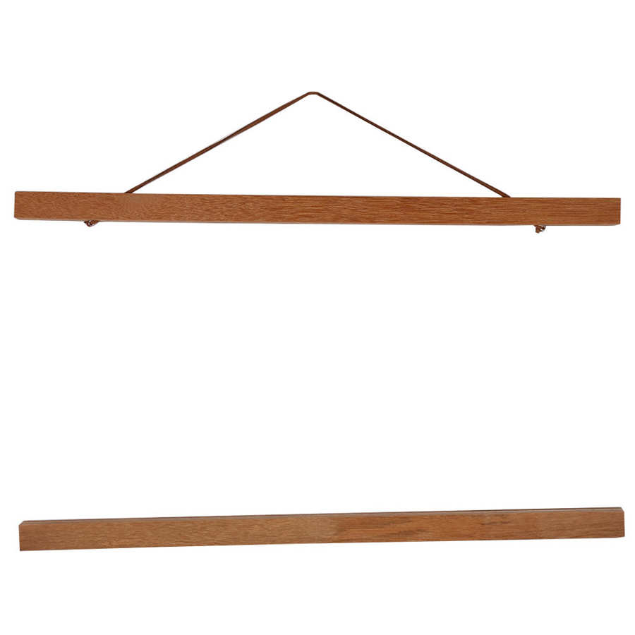 Modern Magnetic Wooden Photo Frame DIY Custom Poster Scroll Prints Artwork Hanger Teak Painting Frame Magnetic Wooden Hanger