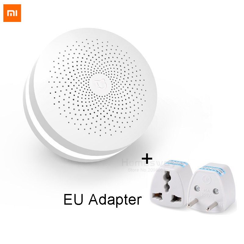 Original Xiaomi Smart Home Gateway Multi-functional Upgraded Smart Temperature and Humidity Sensor WiFi Remote Control by Mi APP: Gateway EU Adapter