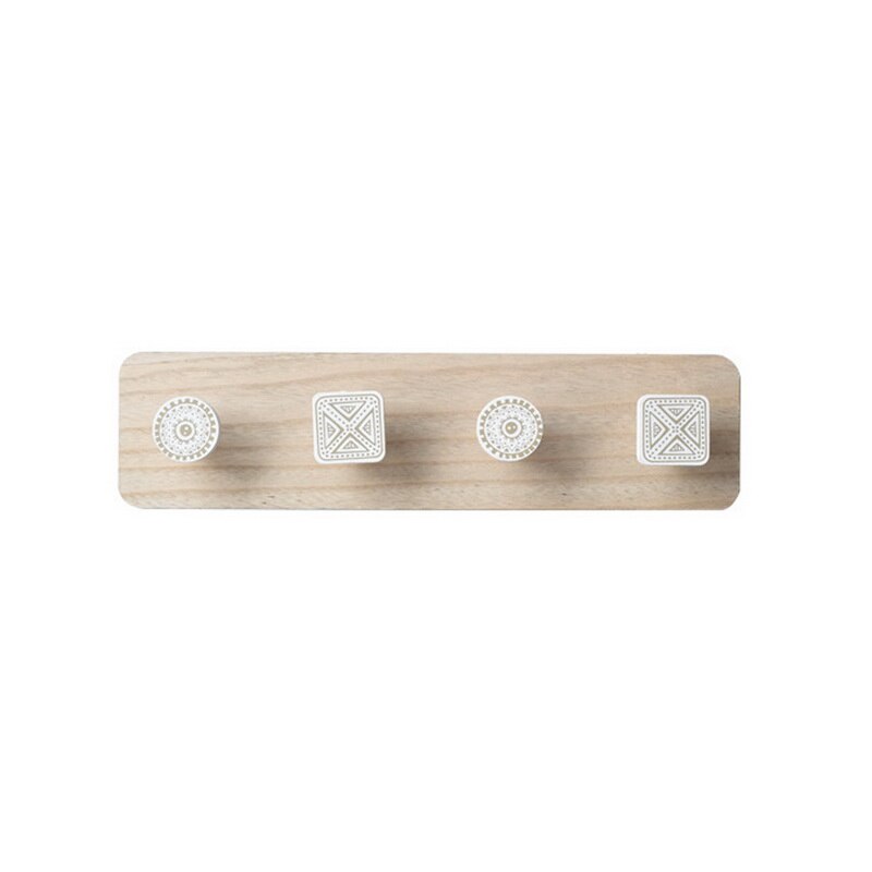 Percha de madera para abrigos, gancho de pared, colgadores decorativos para ropa del hogar, soporte para llaves, perchero montado en pared, colgador de llaves, estante de pared: 4 hooks