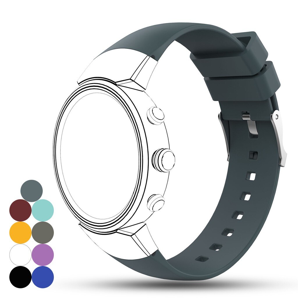 Eieuuk Accessoire Zachte Siliconen Gel Vervanging Horlogeband Band Armband Voor Asus Zenwatch 3 Smart Fitness Horloge: Slate