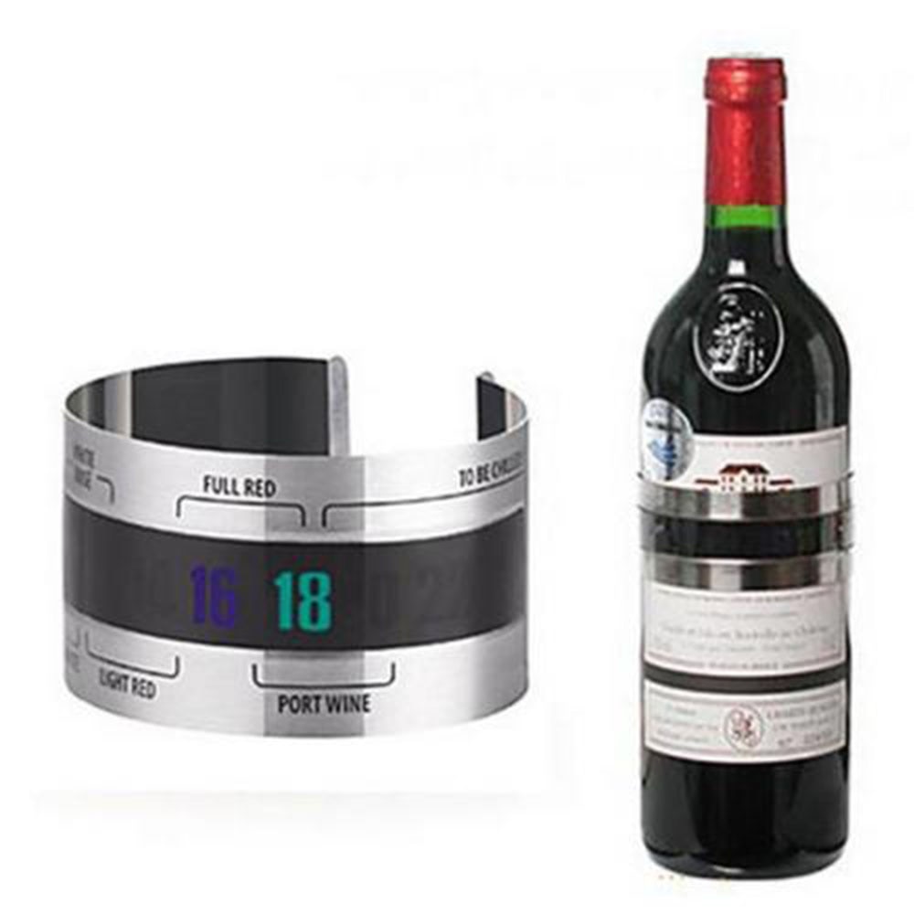 Creativo bottiglia in acciaio inossidabile termometro per vino Display LCD servizio controllore per feste bracciale termometro negozio Bar utensili da cucina