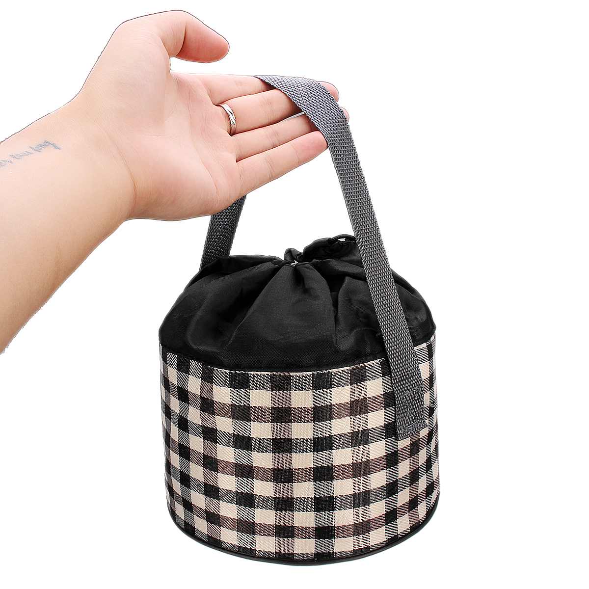 Portable Thermal Lunch Bags for Women Kids Men Picnic Cooler Round Lunch Bag Insulated Travel Food Tote Bags