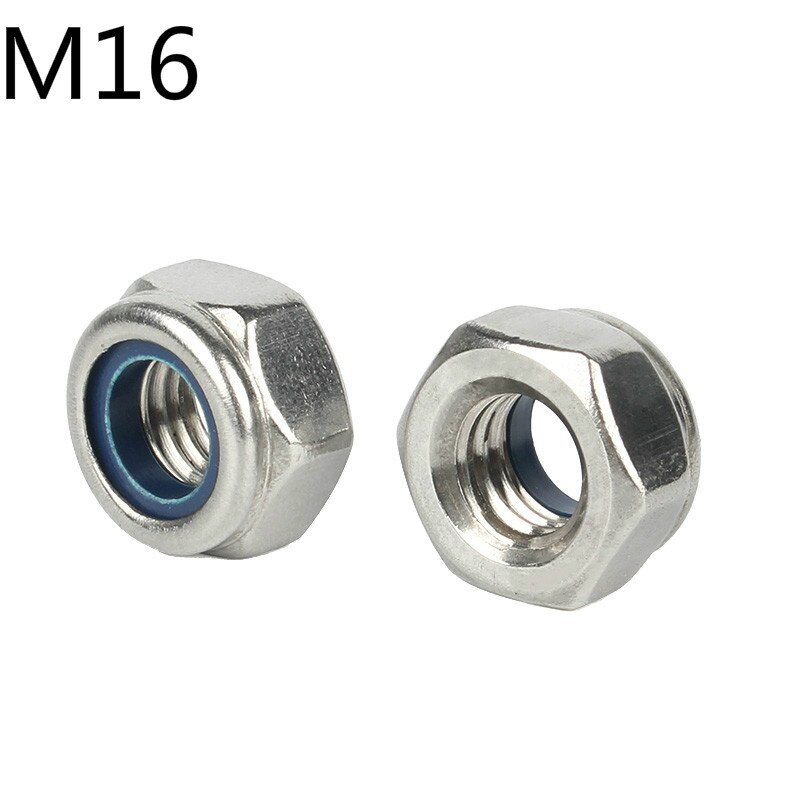 Anti loose self-locking nut 304 stainless steel anti slip locking hexagon screw cap M4M5M6M8M10M12M14: Orange