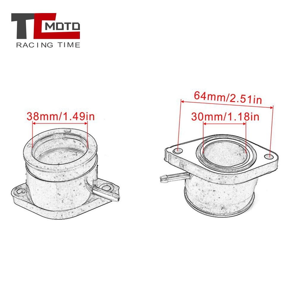 Tcmoto för yamaha  xj900 xj 900 xj900f 4bb 58 lmotorcykel förgasare intag gränssnitt carb adapter 31a-13586-00 31a-13596-00