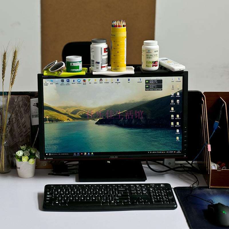 1PC Adjustable Screen Top Shelf Display Shelf Computer Monitor Riser Desktop Stand TV Rack Storage Desk