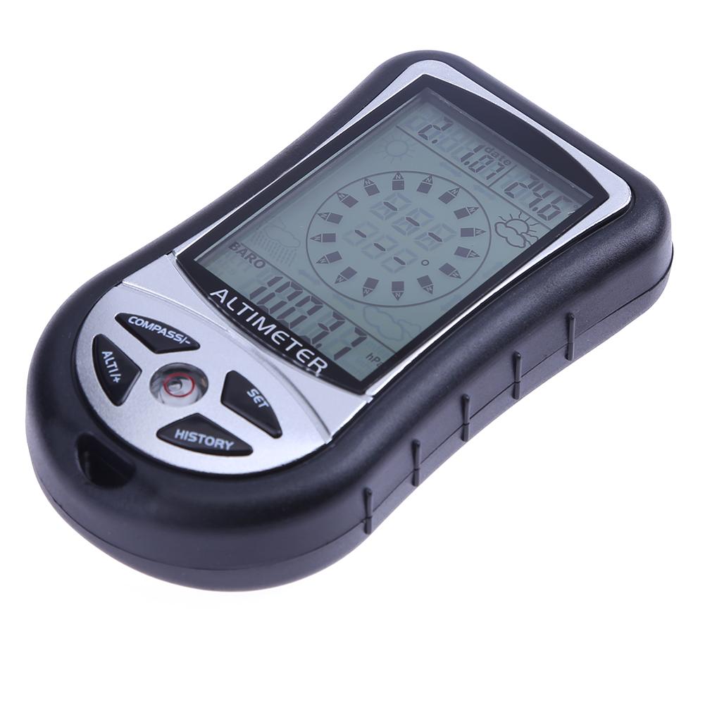 Handheld Digital LCD Display 8 in 1 Compass Altimeter Barometer Thermometer Weather Forecast Clock for Outdoor Climbing Hiking