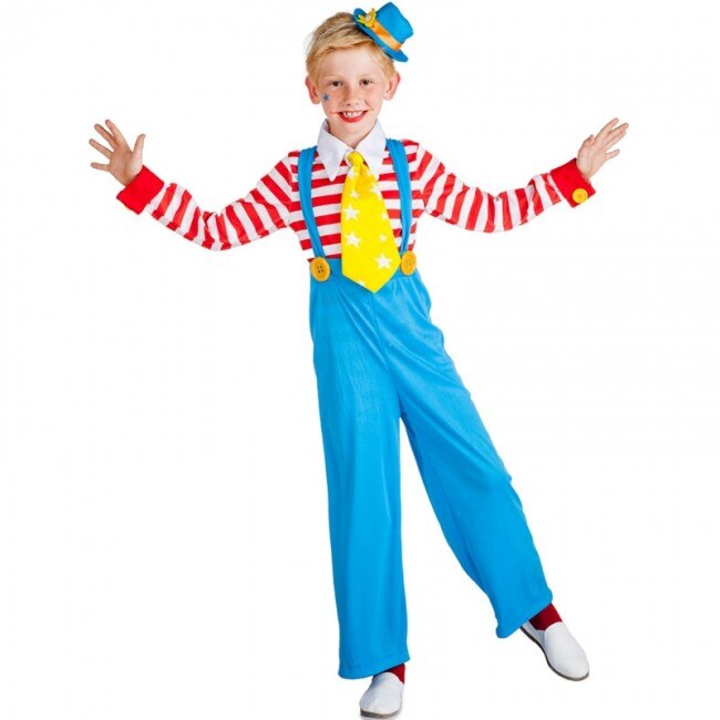 Clown Kostuum Met Bretels Voor Jongen 7 Tot 9 Jaar
