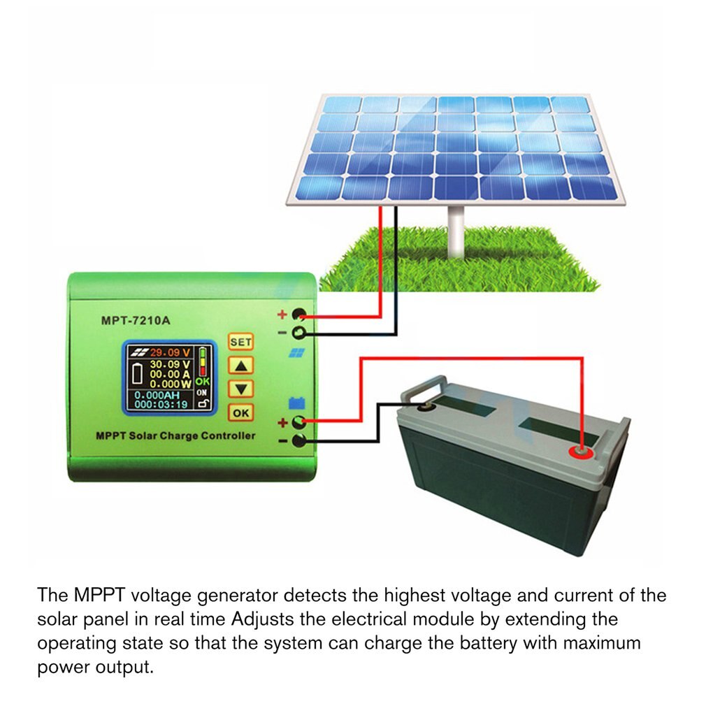 MPT-7210A Color LCD Display MPPT Solar Panel Charge Controller 24/36/48/60/72V Boost Solar Battery Controllers