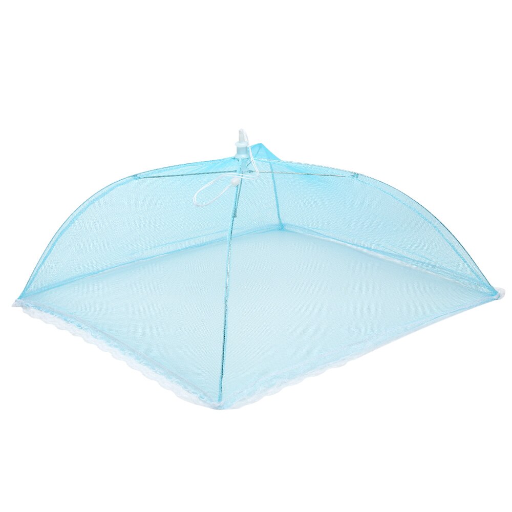 Multifunktionelt foldbart madskyggebetræk pop-up mesh køkkenbeskyttelse netværk anti flyvende insekter firkantet paraply parabolbetræk: Blå