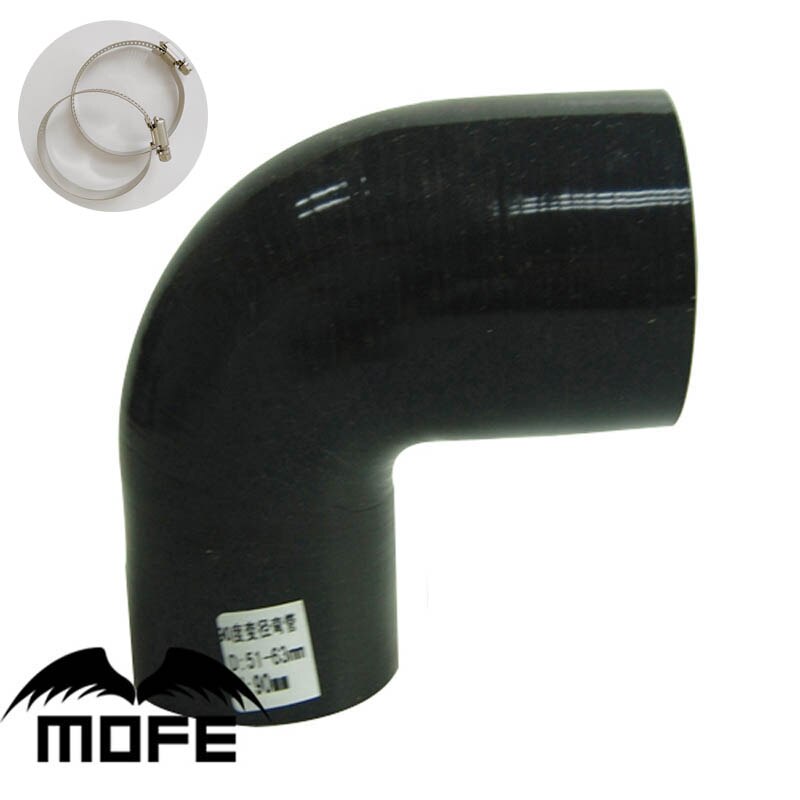 MOFE – tuyau coudé en Silicone noir, 51mm à 57mm/60mm/63mm/70mm/76mm, coude à 90 degrés/2 &quot;à 2.24&quot;/2.36 &quot;/2.76&quot;/tuyau de 3 pouces