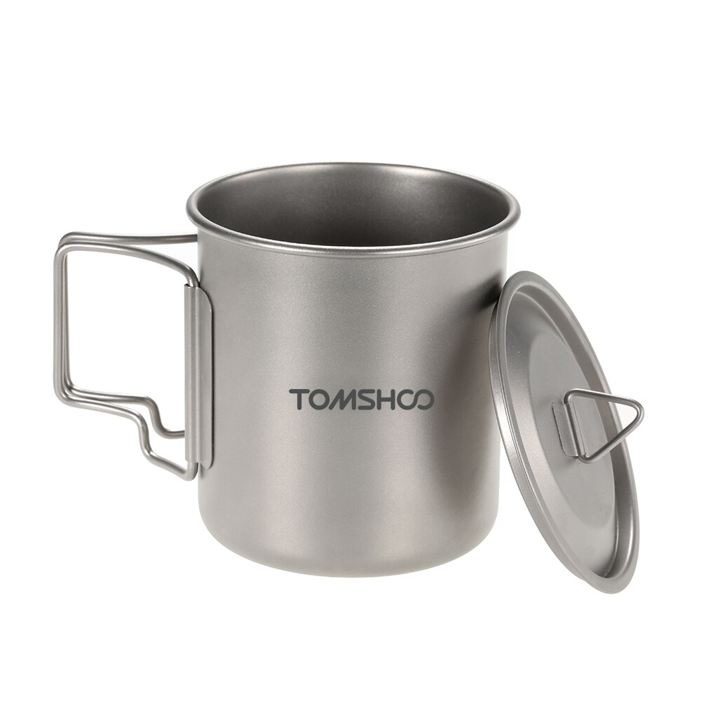 TOMSHOO di Titanio di Campeggio Tazza di Tazza di 300/400/420ml Tazza di Acqua Tazza di picnic Tavola di Calore-Resistente di Acqua tazza con il Sacchetto Esterno Pentolame e Utensili per cucinare