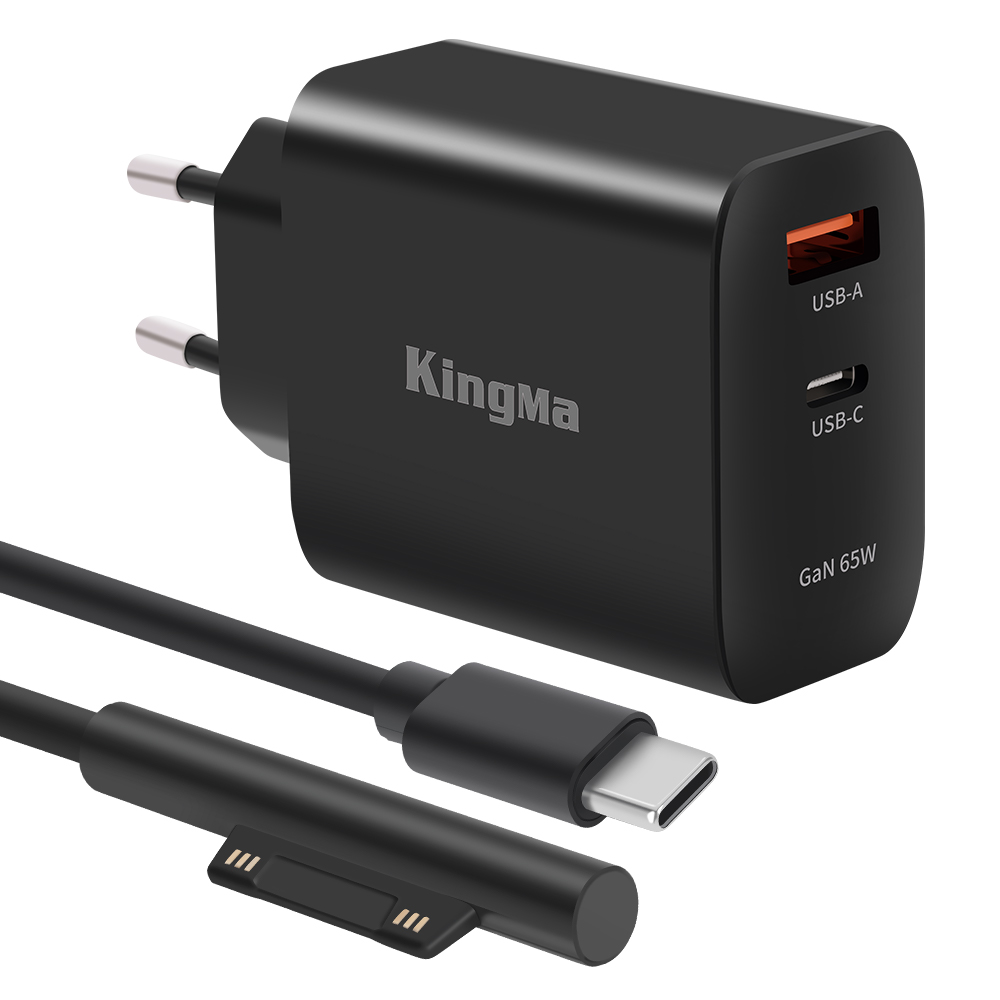 KingMa 65W Microsoft Surface Pro 7 ładowarka do laptopa GaN zasilacz przenośna ładowarka ścienna podróżna do powierzchni Pro 3/4/5/6/7/8/X/GO