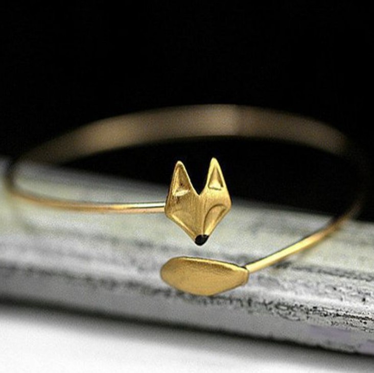 Delicate Gilded Fox Bangle Bracelet Opening Bracel... – Grandado