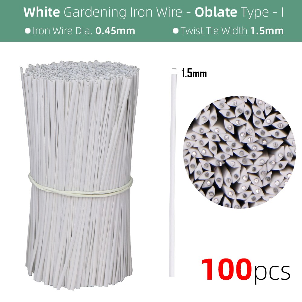 Câble torsadé de jardin en plastique, 10/12/15/20CM, cordon de Support de plante, de vigne grimpante, Ligature, fil d&#39;alimentation fixe multifonction: 12cm / whitex100pcs