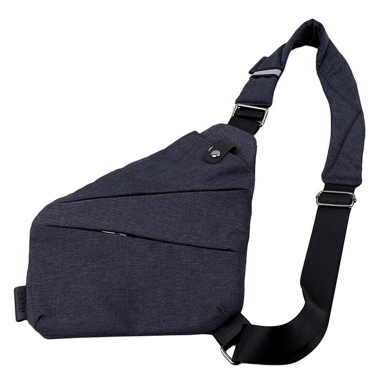 Reise menn lerret brystveske fitness messenger bag crossbody bag svart casual enkel enkelt anti-tyveri skulderveske: Grå venstre