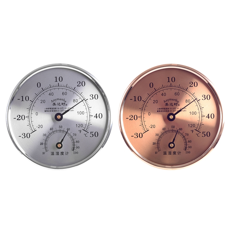 Round Thermometer Indoor Outdoor Large Wall Thermometer and Hygrometer,See The Temperature and Humidity of The Day